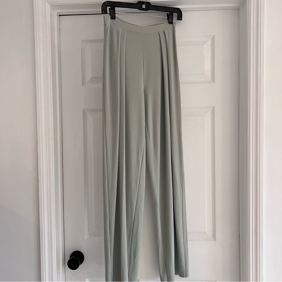 NORMA KAMALI Revolve Sage Green Pleated Dress Pants Trousers S - Picture 6 of 11